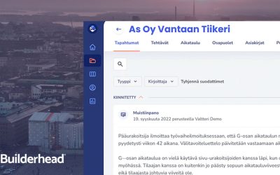 Tiedote: Builderhead lanseeraa kiinteistö- ja rakennusalan projektinhallintaohjelmiston